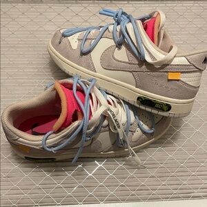 Nike Athletic Shoes in Cream, Pink, and Blue